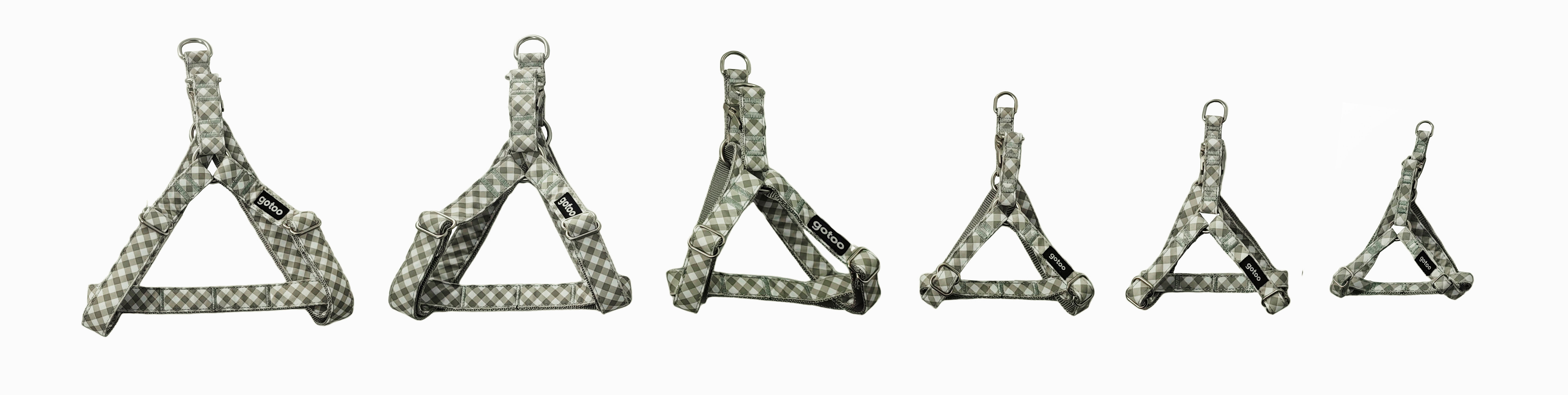 Gotoo - Harnais Vichy Gris pour Chien - XSS Image num&eacute;ro 5