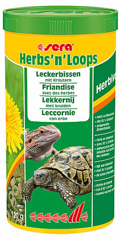 Sera - Friandises Herbs'n'Loops avec des Herbes pour Reptiles Herbivores - 1L image number null