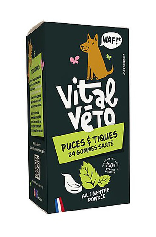 Vitalvéto - Gommes Santé Tiques & Puces pour Chien - 24g image number null