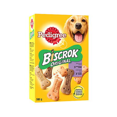 Pedigree - Friandises Biscrok Original de 3 Variétés de Viandes pour Chien - 500g