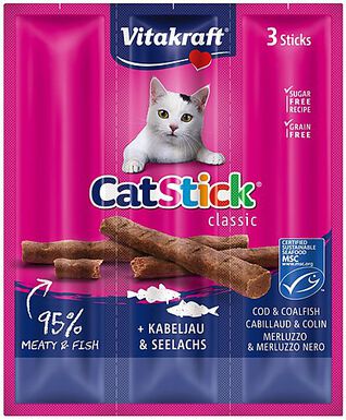 Vitakraft - Friandises Cat Stick Mini au Colin pour Chats - x3