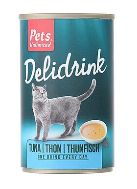 Pets Unlimited - Boîte Delidrink Bouillon au Thon pour Chat - 135ml