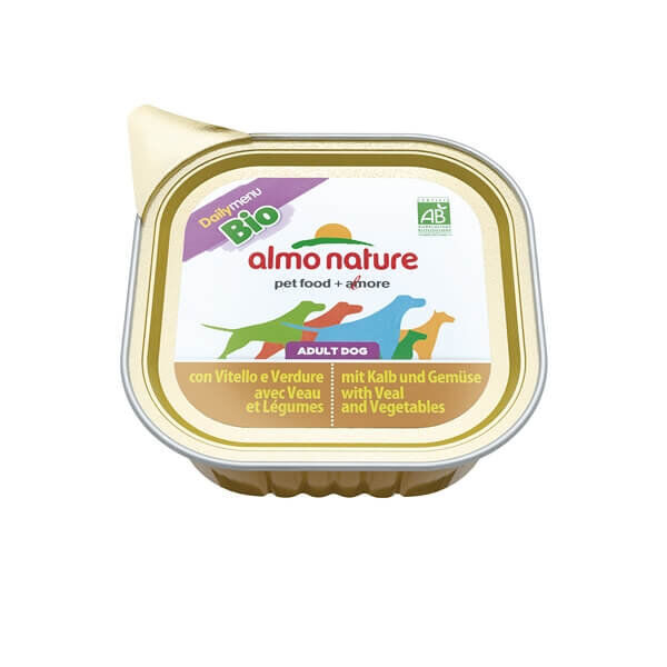 Almo Nature - P&acirc;t&eacute;e en Barquette Daily Menu Bio au Veau et L&eacute;gumes pour Chien - 100g Image num&eacute;ro 3