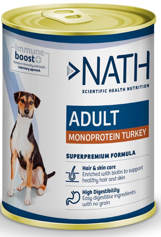 Nath - Pâtée Adult Monoprotéique Dinde pour Chiens - 400g Image numéro 1 Nath - Pâtée Adult Monoprotéique Dinde pour Chiens - 400g Image numéro 1