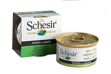 Schesir - Boîte Pâtée au Thon avec Algues en Gelée pour Chat - 85g