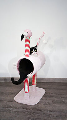 Tyrol - Arbre à Chat Tunnel Flamant Rose - 50x35x103cm