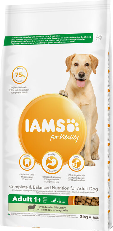 Iams -  Croquettes for Vitality Chien Adulte Grande Race A l'agneau - 3kg Image numéro 1 Iams -  Croquettes for Vitality Chien Adulte Grande Race A l'agneau - 3kg Image numéro 1