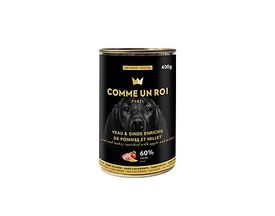Comme Un Roi - Pâtée au Veau et à la Dinde Enrichis de Pommes et Millet pour Chien - 400g