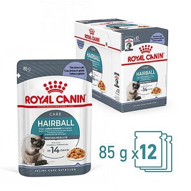 ROYAL CANIN - SACHET FRAICHEUR HAIRBALL EN GELEE CHAT ADULTE REDUCTION DES BOULES DE POILS - 12x85g