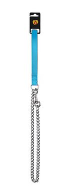 Animalis - Laisse Métal Fine Confort 15mm et 100cm pour Chien - Bleu