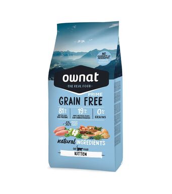 Ownat - Croquettes Kitten Prime Grain Free pour Chatons - 3Kg