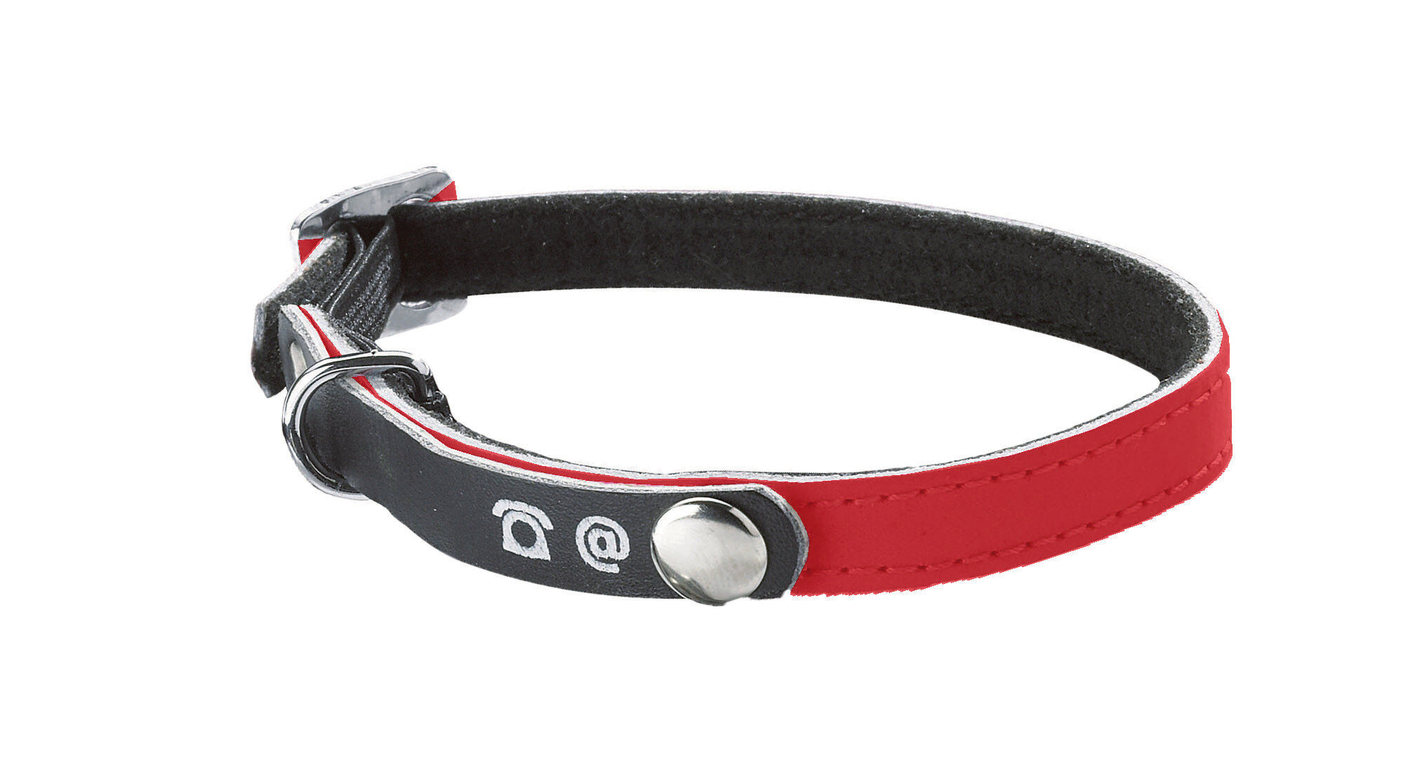 Bobby - Collier R&eacute;fl&eacute;chissant Porte Adresse pour Chat - Rouge Image num&eacute;ro 1