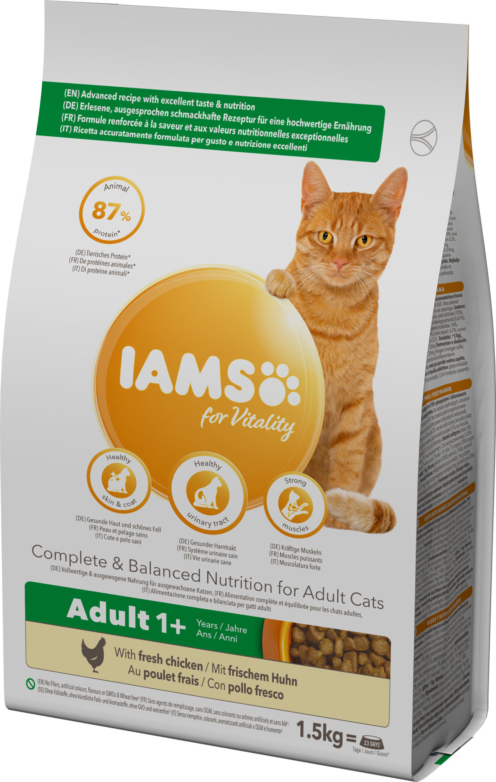 Iams -  Croquettes Vitality Chat Adulte - Au poulet frais - 1,5kg Image num&eacute;ro 1