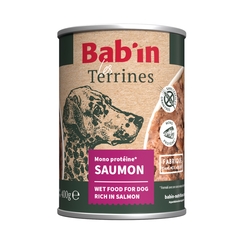 Bab'in - Terrine Adulte Saumon pour Chiens - 400g Image num&eacute;ro 1