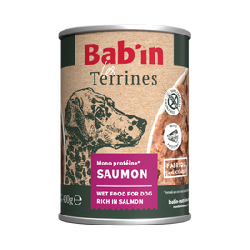 Bab'in - Terrine Adulte Saumon pour Chiens - 400g