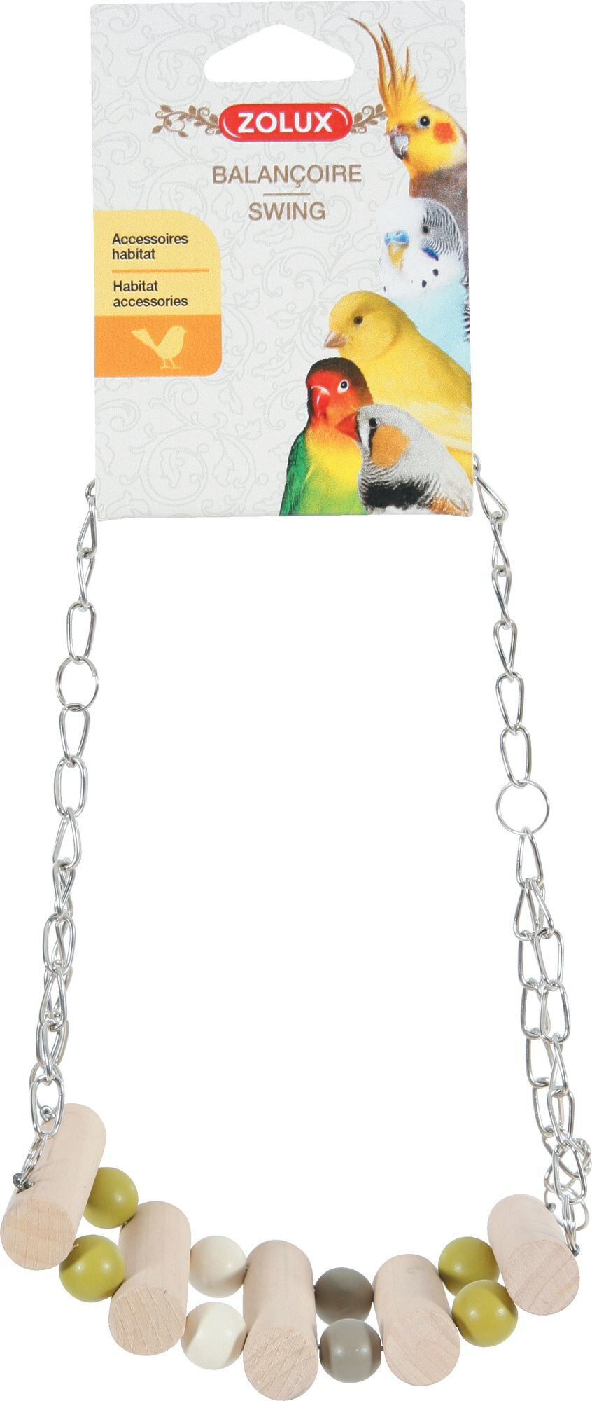 Zolux - Balan&ccedil;oire en Suspension Pont en Bois et Cha&icirc;ne pour Perruche Image num&eacute;ro 1