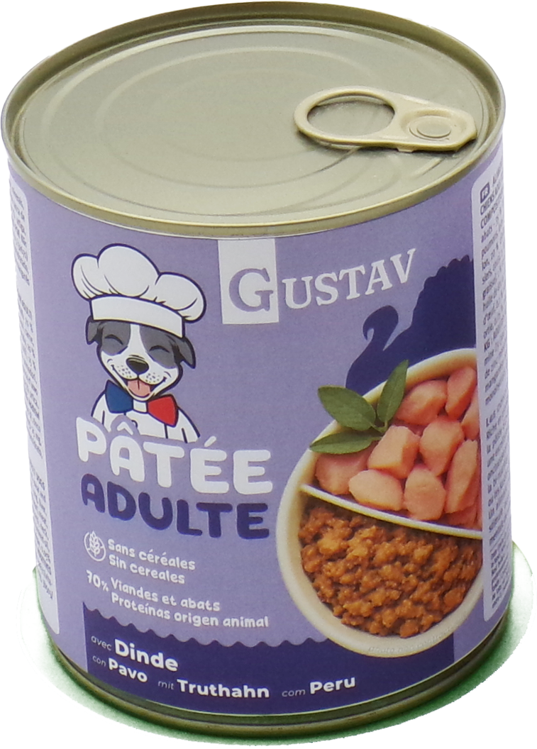 Bubimex - P&acirc;t&eacute;e GUSTAV &agrave; la Dinde pour Chiens Adultes - 800g Image num&eacute;ro 1