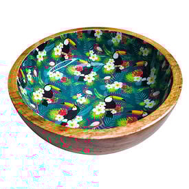Croci - Bol en Bois Mango Decal Toucans pour Chiens et Chats
