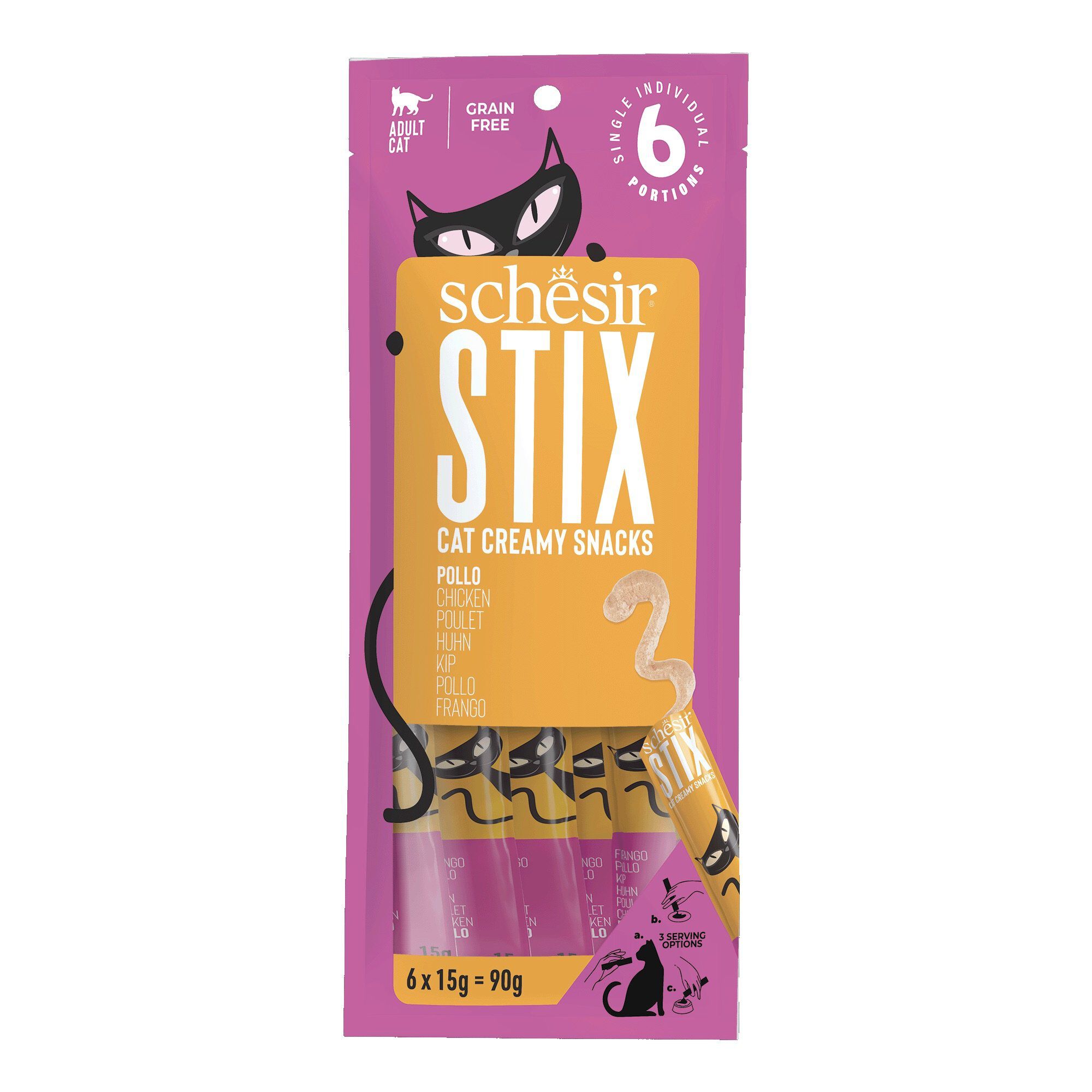 Schesir - Friandises Stix Cr&eacute;meux Au Poulet Pour Chats - 6x15g Image num&eacute;ro 1