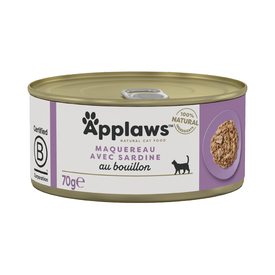 Applaws - Pâtée en Boîte Maquereau et Sardine pour Chat - 70g