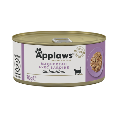 Applaws - Pâtée en Boîte Maquereau et Sardine pour Chat - 70g