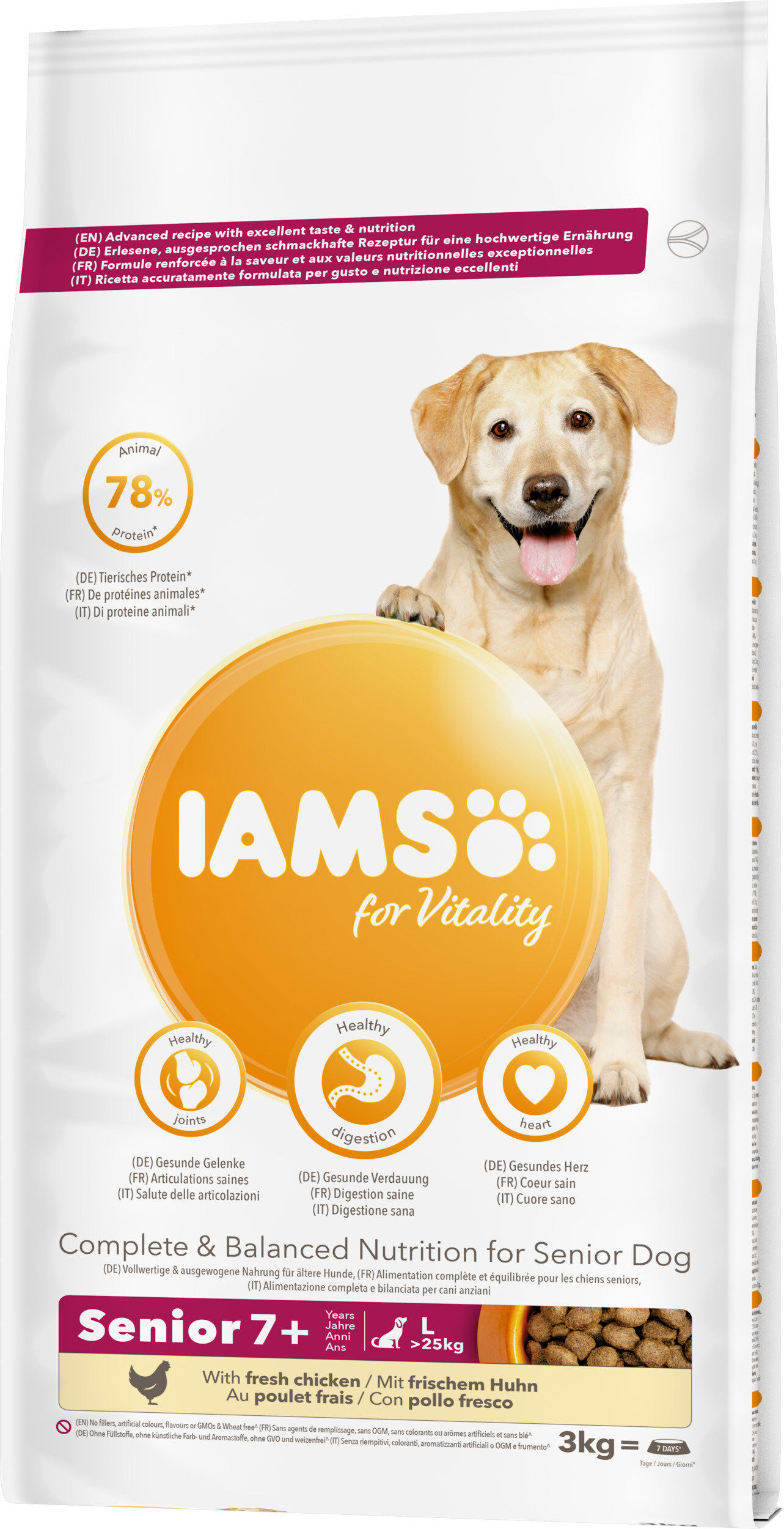 Iams - Croquettes for Vitality Chien Senior Grande Race Au poulet frais - 3kg Image num&eacute;ro 1