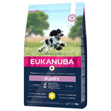 Eukanuba -  Croquettes Chiot Pour Moyenne Race Poulet 3Kg