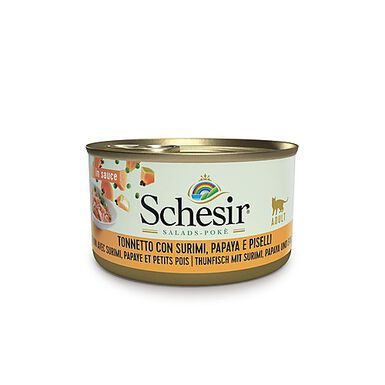 Schesir - Repas Salade Pokè au Thon Papaye et Petits pois pour Chat - 85g