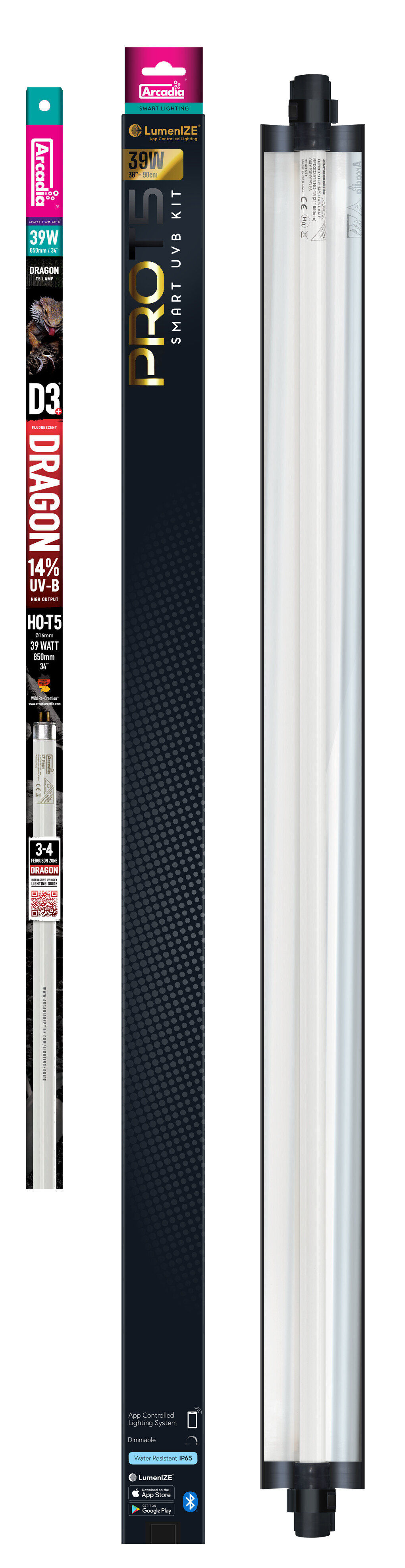 Arcadia - Luminaire Pro T5 Uvb Kit Dragonlamp 14% Uv-B, 39 Watt - R&eacute;ptiles Image num&eacute;ro 3