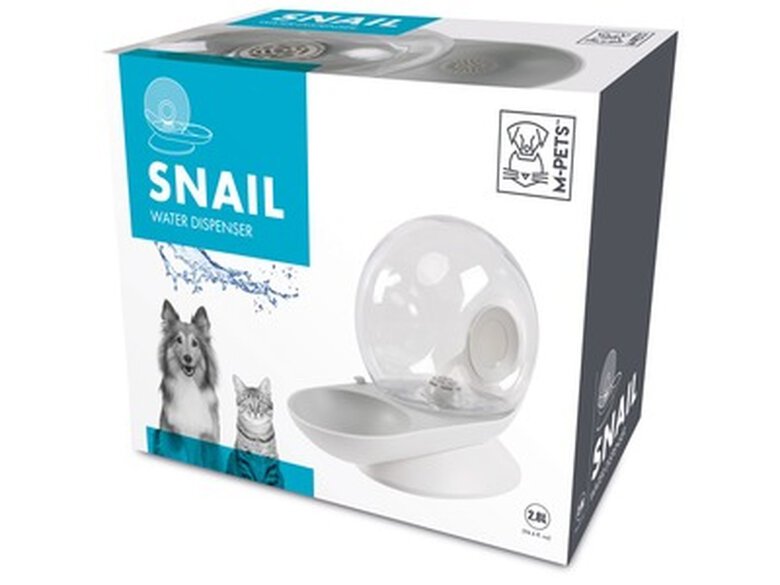 M-Pets - Distributeur d'Eau Snail avec Filtre Blanc pour Chien et Chat - 2,8L Image numéro 2 M-Pets - Distributeur d'Eau Snail avec Filtre Blanc pour Chien et Chat - 2,8L Image numéro 2