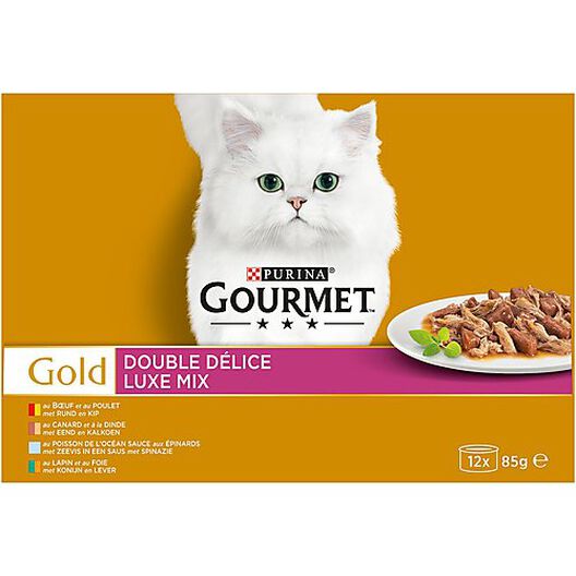 Gourmet - Boîte Gold Double Délice pour Chat - 12x85g