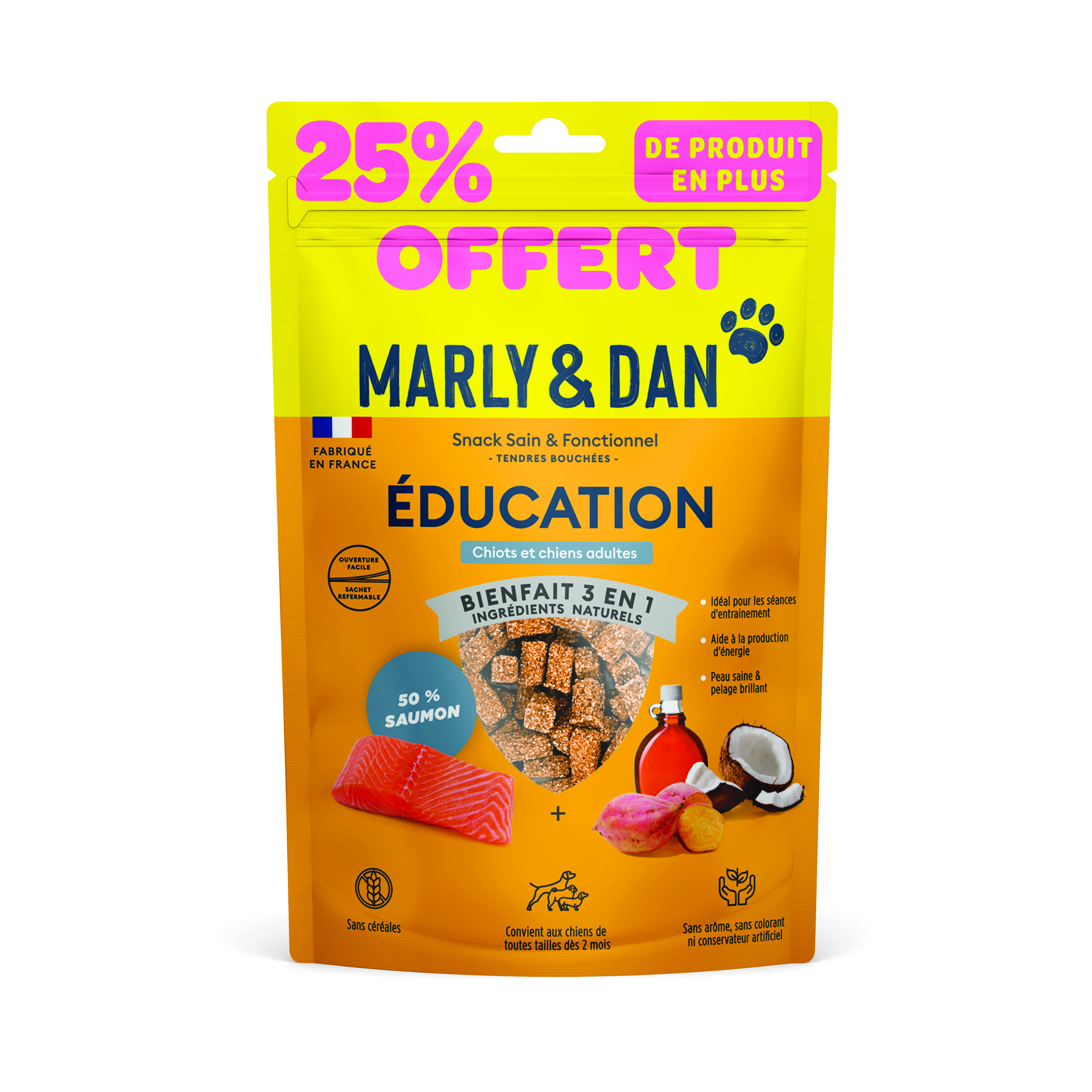 Marly & Dan - Friandises 3 en 1 Education pour Chiots et Chiens Adultes - 125g Image num&eacute;ro 1