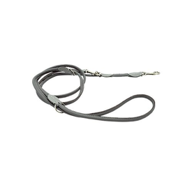 Comme Un Roi - Laisse Cuir Ajustable So Nature Gris pour Chien et Chat - 220cm