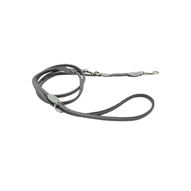 Comme Un Roi - Laisse Cuir Ajustable So Nature Gris pour Chien et Chat - 220cm