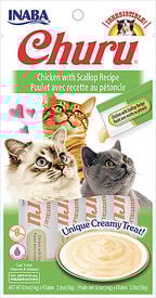 Inaba - Friandises Churu Poulet avec Recette au Pétoncle pour Chats - 4x14g