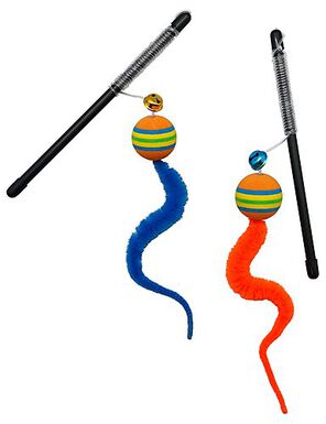 Anka - Canne à Pêche Balle Mousse et Serpentin pour Chat - 34cm
