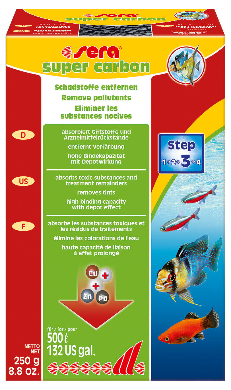 Sera - &Eacute;limine les Colorations de l'Eau Super Carbon pour Aquarium - 250g Image num&eacute;ro 1