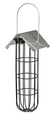 Trixie - Mangeoire boule de graisse avec toit, en métal, 11 × 25 × 10 cm, noir