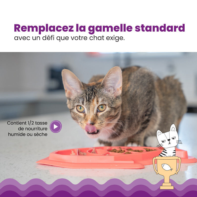 Outward Hound - Tapis d'Alimentation Fishie Fun Feed pour Chats - Rose Image num&eacute;ro 6