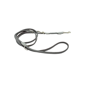 Comme Un Roi - Laisse Cuir Ajustable So Nature Gris pour Chien et Chat - 220cm