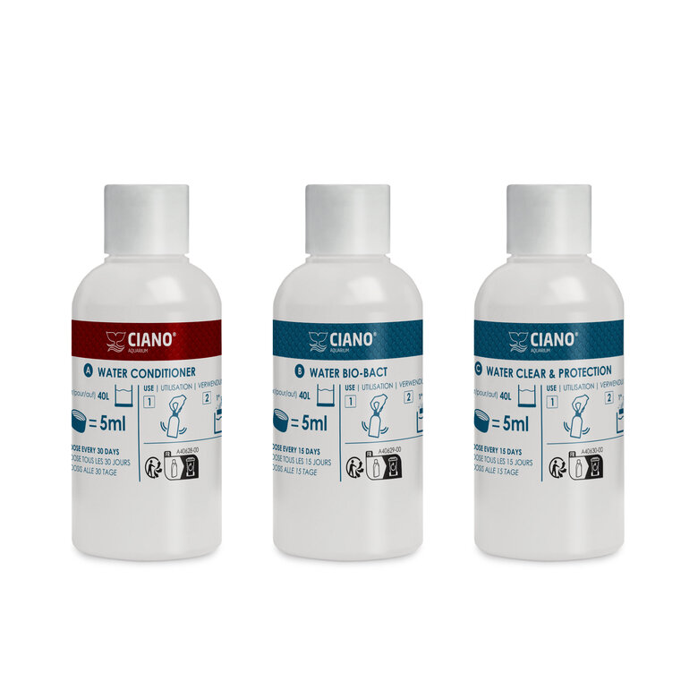 Ciano - Pack Water Care pour Entretien Aquarium - 3x100ml Image numéro 1 Ciano - Pack Water Care pour Entretien Aquarium - 3x100ml Image numéro 1