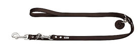 Hunter - Laisse Réglable en Cuir de Bœuf Marron