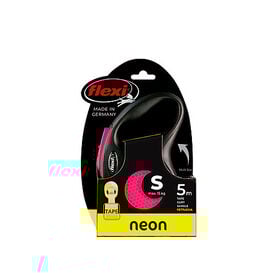 Flexi - Laisse Enrouleur Neon Sangle Rose - S/5m