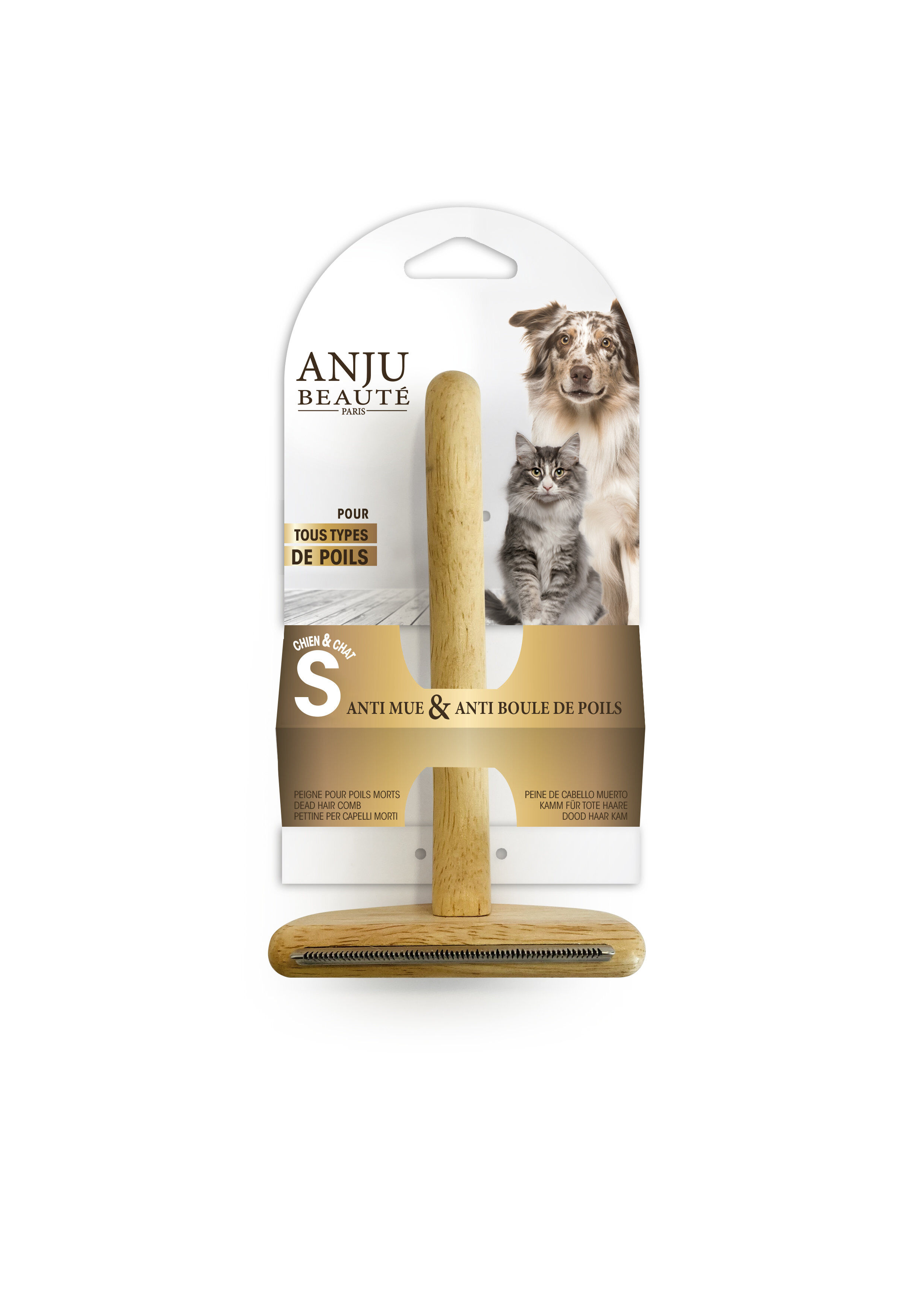 Anju Beaute - Peigne Poils Morts pour Chiens et Chats - S Image num&eacute;ro 1