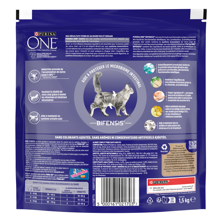 Purina One - Croquettes au Poulet et Céréales pour Chat Adulte - 1,5Kg Image numéro 4 Purina One - Croquettes au Poulet et Céréales pour Chat Adulte - 1,5Kg Image numéro 4
