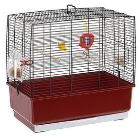 Ferplast - Cage Rekord 3 pour Oiseaux Exotique - Noir/Rouge