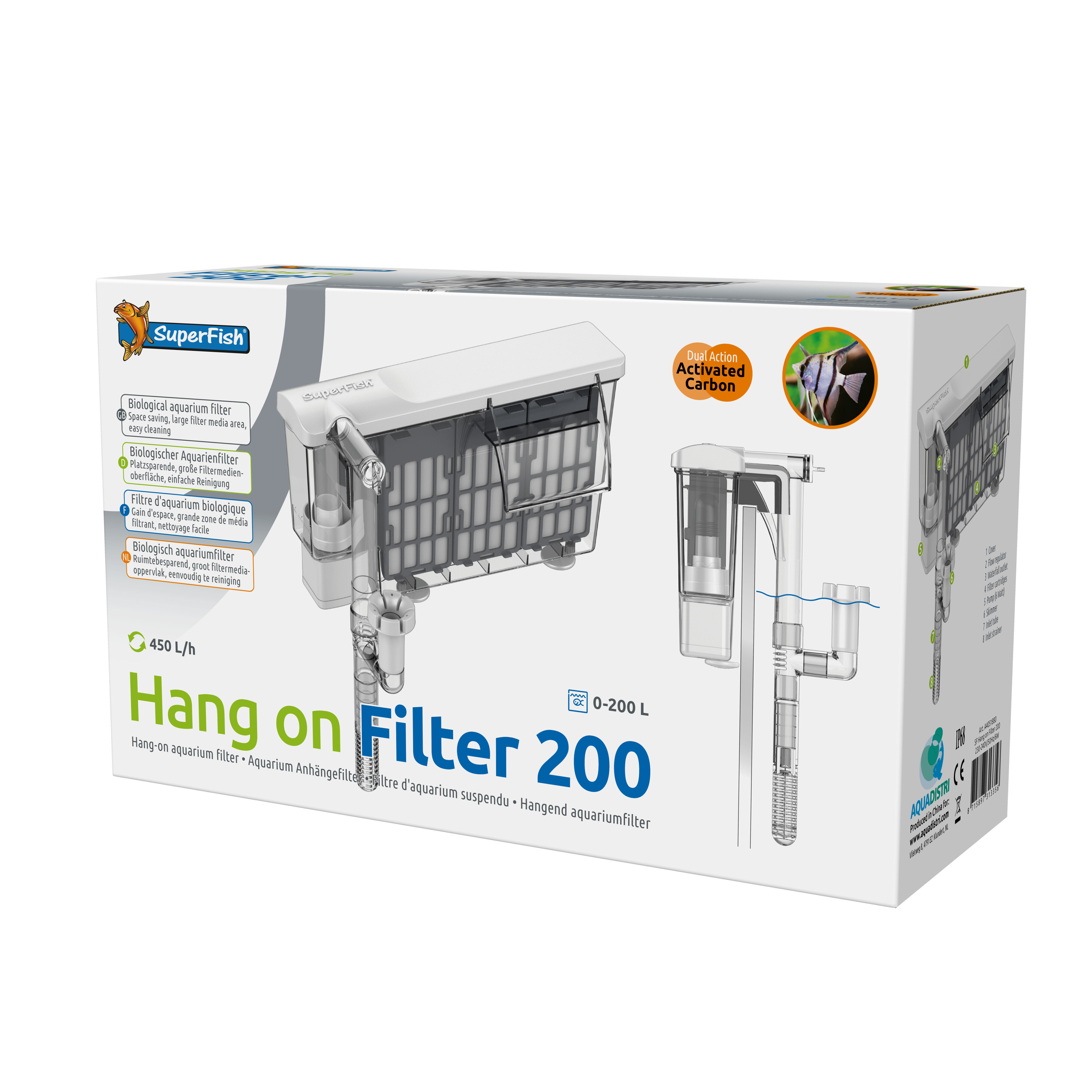 Superfish - Filtre Biologique Hang on Filter 200 Aquarium - 450L/h Image num&eacute;ro 1