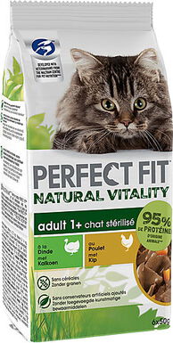 Perfect Fit - Sachets Fraîcheur Natural Vitality au Poulet et à la Dinde pour Chat Adulte Stérilisé - 6x50g