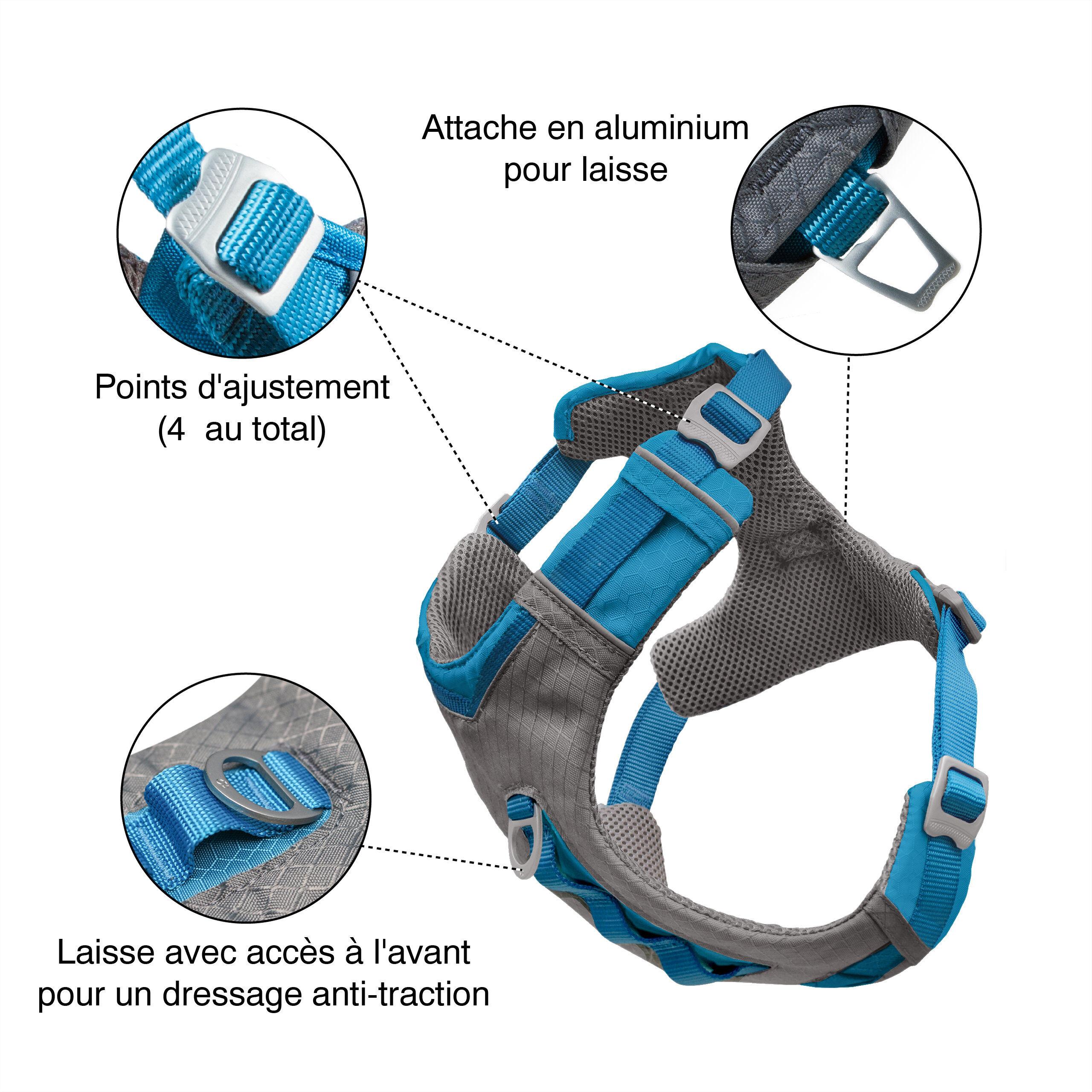 Kurgo - Harnais "Journey Air" Bleu pour Chiens - XL Image num&eacute;ro 4