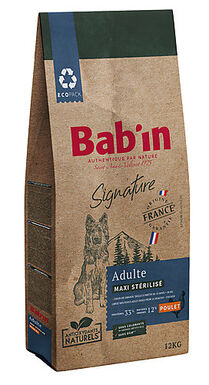 Bab'in -  Croquettes Poulet pour Chiens Maxi Stérilisés - 12kg